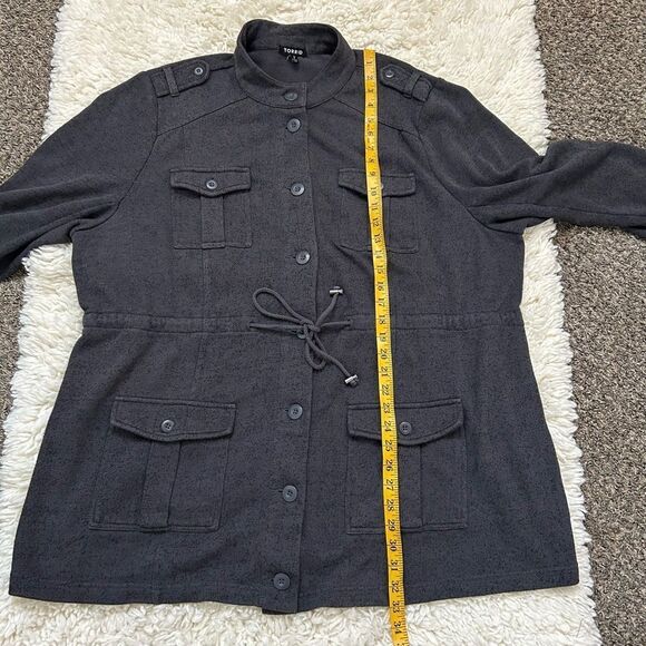 Torrid Grey French Terry Knit Military Jacket Size 22/24 - Picture 7 of 7